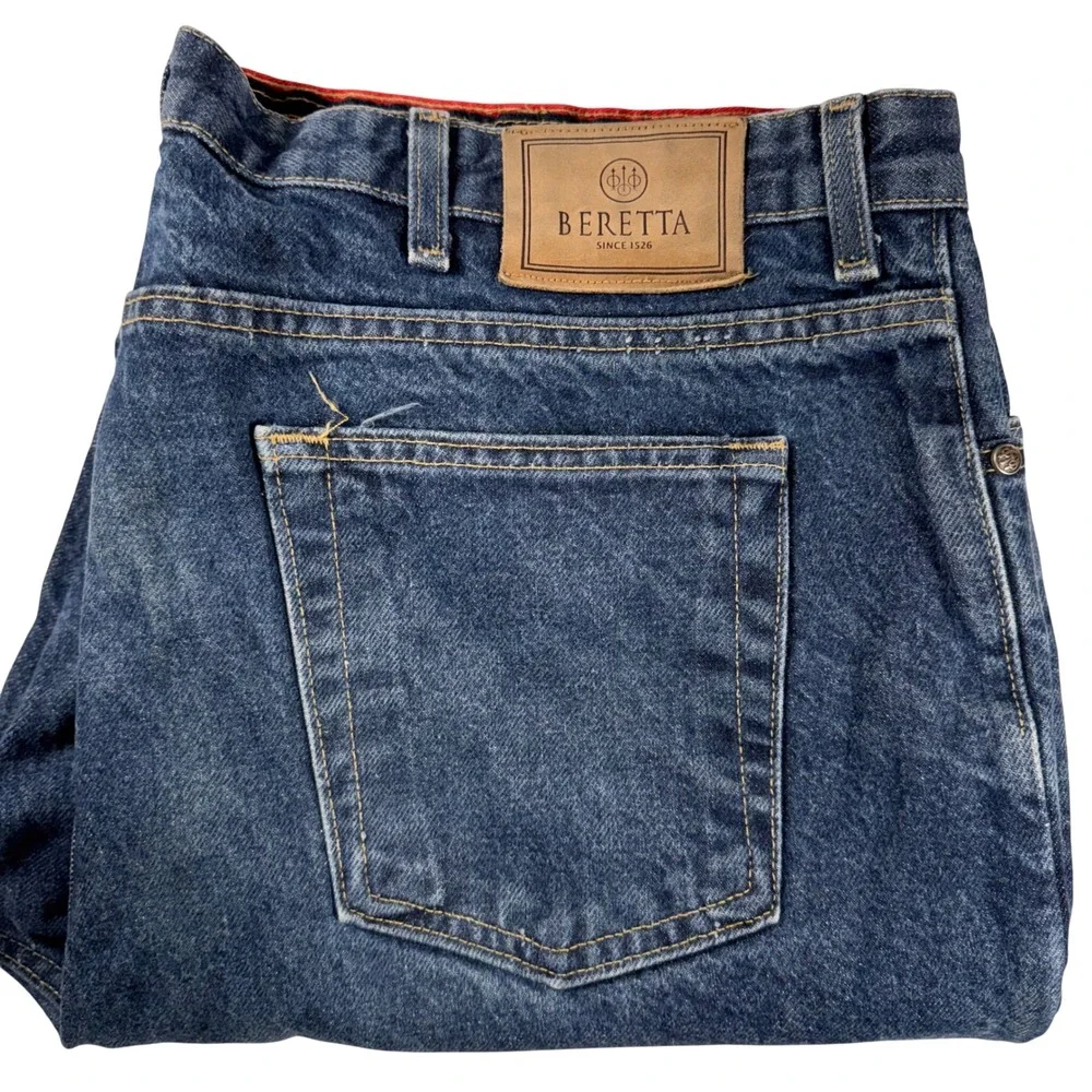 Beretta Mens Dark Blue Denim Jeans Size 42x30 Made‎ in USA Straight Leg